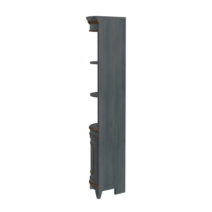 Butler Specialty Company - Dowling 24 in. W x 73 in. H Quarter Round Wood Corner Cabinet w 3 Open Shelves and 1 Lower Storage Cabinet, Pastel Blue - 3621483 view 3