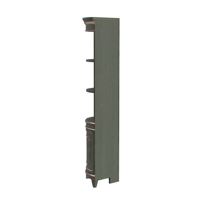 Butler Specialty Company - Dowling 24 in. W x 73 in. H Quarter Round Wood Corner Cabinet w 3 Open Shelves and 1 Lower Storage Cabinet, Pastel Green - 3621482 view 3