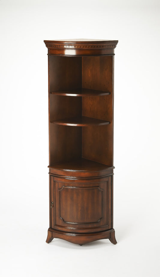Butler Specialty Company - Dowling 24 in. W Quarter Round Wood 1 Door Accent Corner Storage Cabinet, Dark Brown - 3621024