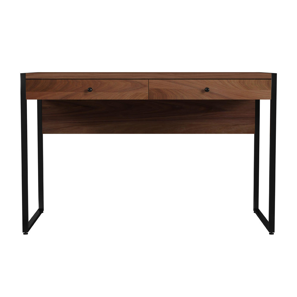 Butler Specialty Company - Drake 47 in. W Rectangular Wood & Metal 2 Drawer Writing Desk, Medium Brown - 5574421