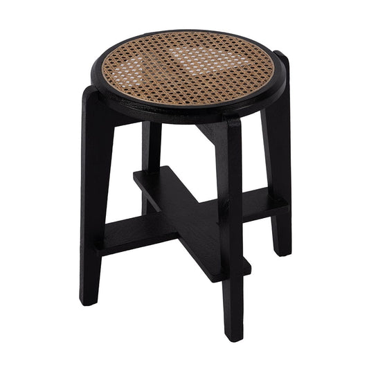 Butler Specialty Company - Dryden 18 in. Seat Height Round Cane and Wood Backless Stool, Black, Natural - 5860140 View 1