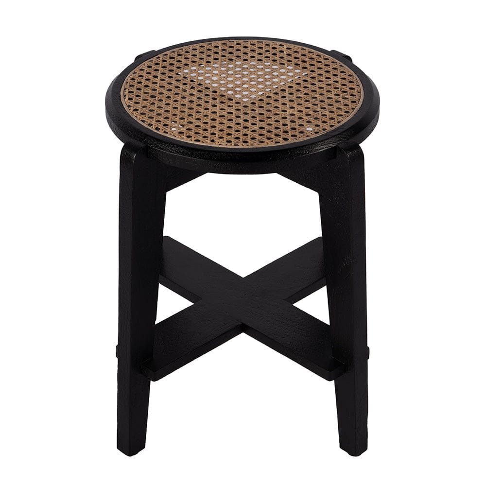 Butler Specialty Company - Dryden 18 in. Seat Height Round Cane and Wood Backless Stool, Black, Natural - 5860140 View 2