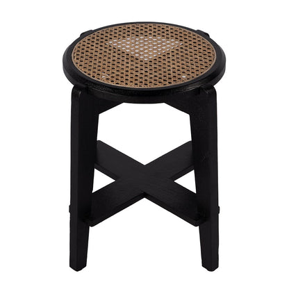 Butler Specialty Company - Dryden 18 in. Seat Height Round Cane and Wood Backless Stool, Black, Natural - 5860140 View 2