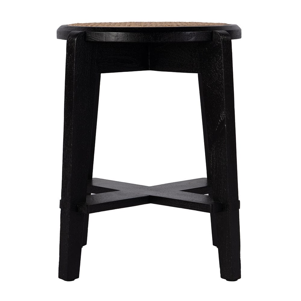 Butler Specialty Company - Dryden 18 in. Seat Height Round Cane and Wood Backless Stool, Black, Natural - 5860140 View 3