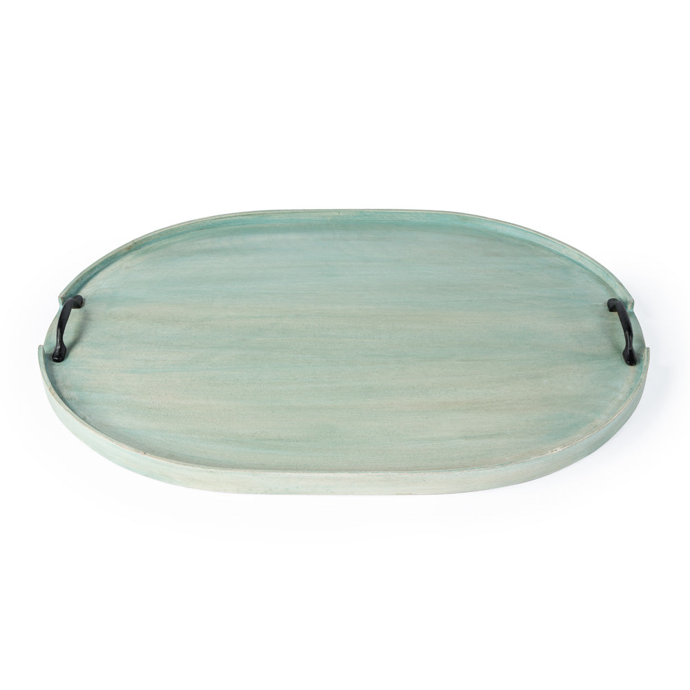 Butler Specialty Company - Hors D'oeuvres - Dubois 26.5 in. W Rectangular Solid Wood Serving Tray, Green - 4279016