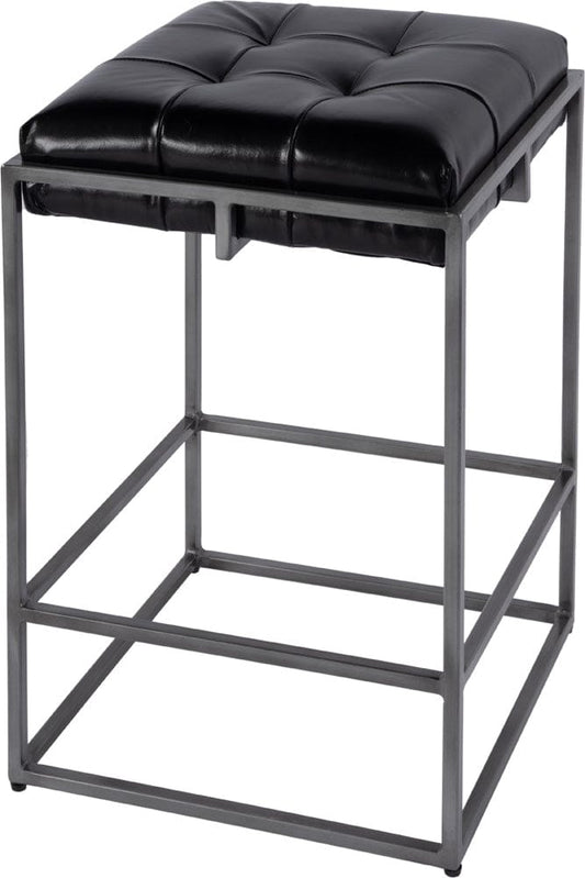 Butler Specialty Company Dudley 26 in Seat Height Leather and Iron Counter Stool  - Black - 5885034 view 1