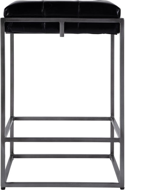 Butler Specialty Company Dudley 26 in Seat Height Leather and Iron Counter Stool  - Black - 5885034 view 2