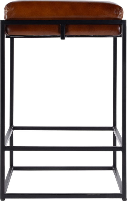 Butler Specialty Company Dudley 26 in Seat Height Leather and Iron Counter Stool  - Black,Brown - 5885344 view 2