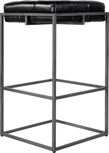 Butler Specialty Company Dudley 31 in. Seat Height Leather and Iron Bar Stool  - Black,Silver - 5886034 view 2