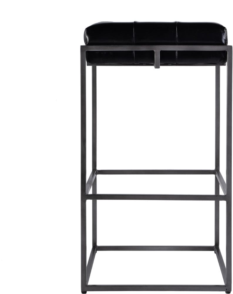 Butler Specialty Company Dudley 31 in. Seat Height Leather and Iron Bar Stool  - Black,Silver - 5886034 view 3