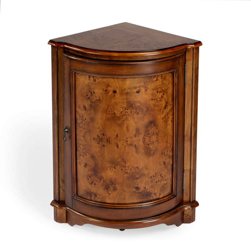 Butler Specialty Company - Durham 22.75 in. W Quarter Round Wood Corner Cabinet, Medium Brown - 2115101
