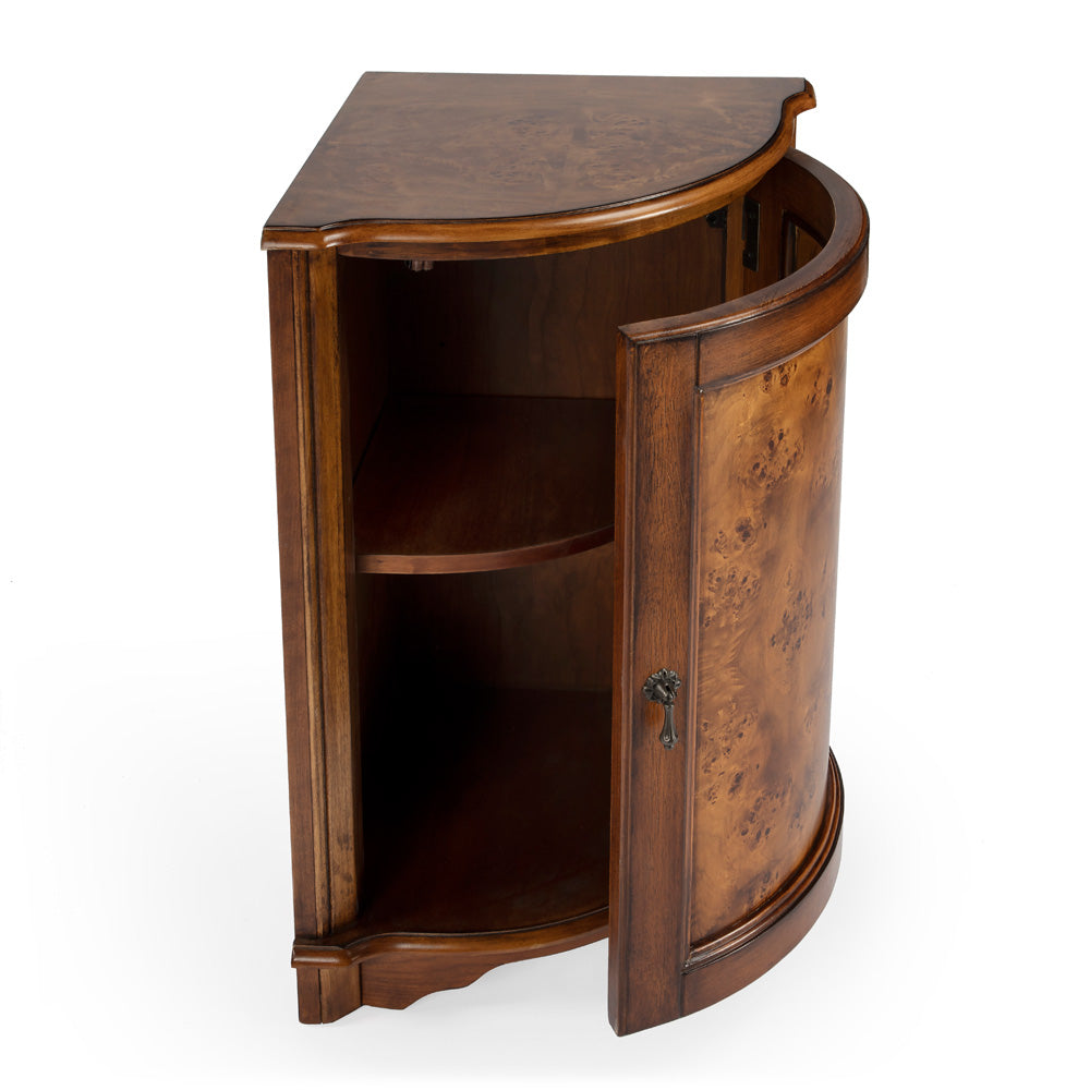 Butler Specialty Company - Durham 22.75 in. W Quarter Round Wood Corner Cabinet, Medium Brown - 2115101