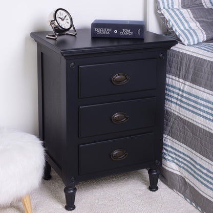 Butler Specialty Company - Easterbrook 21.5 in. W Rectangular Wood 3 Drawer Nightstand, Black - 9352295