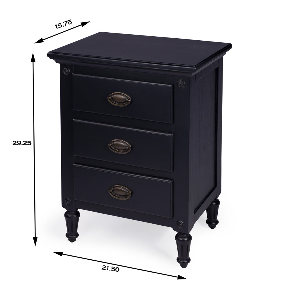 Butler Specialty Company - Easterbrook 21.5 in. W Rectangular Wood 3 Drawer Nightstand, Black - 9352295