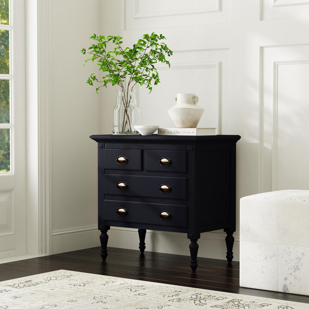 Butler Specialty Company - Easterbrook 31.5 in. W Rectangular Wood 4 Drawer Accent Storage Chest, Black - 9306295