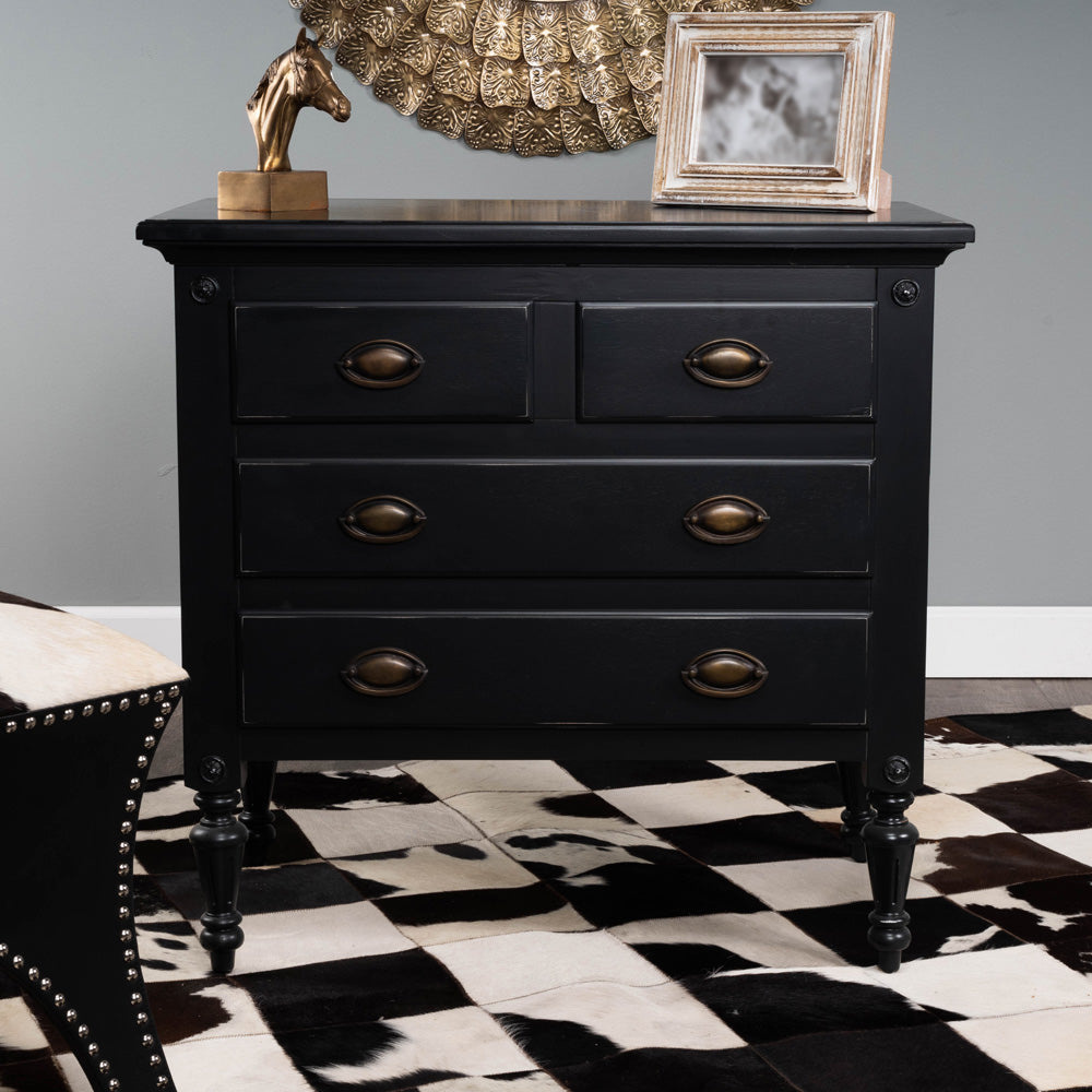 Butler Specialty Company - Easterbrook 31.5 in. W Rectangular Wood 4 Drawer Accent Storage Chest, Black - 9306295