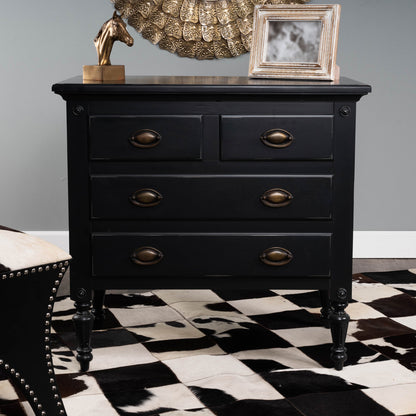 Butler Specialty Company - Easterbrook 31.5 in. W Rectangular Wood 4 Drawer Accent Storage Chest, Black - 9306295