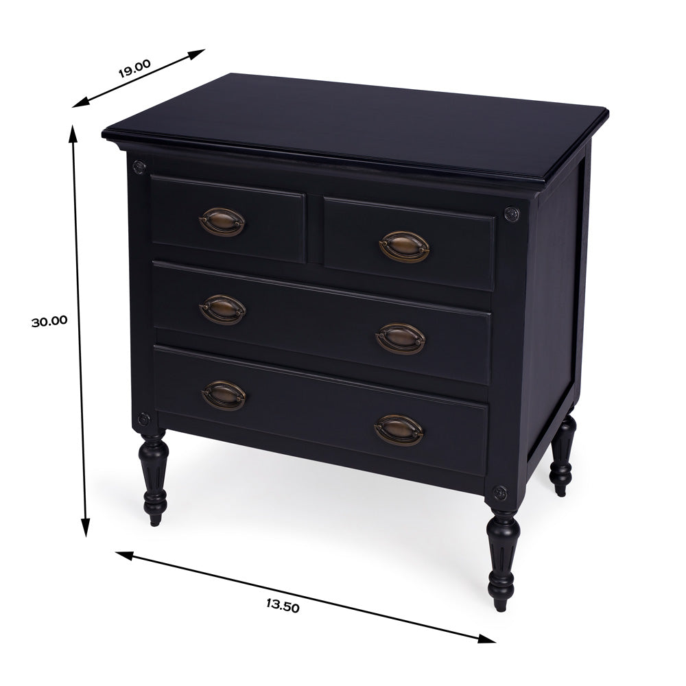 Butler Specialty Company - Easterbrook 31.5 in. W Rectangular Wood 4 Drawer Accent Storage Chest, Black - 9306295