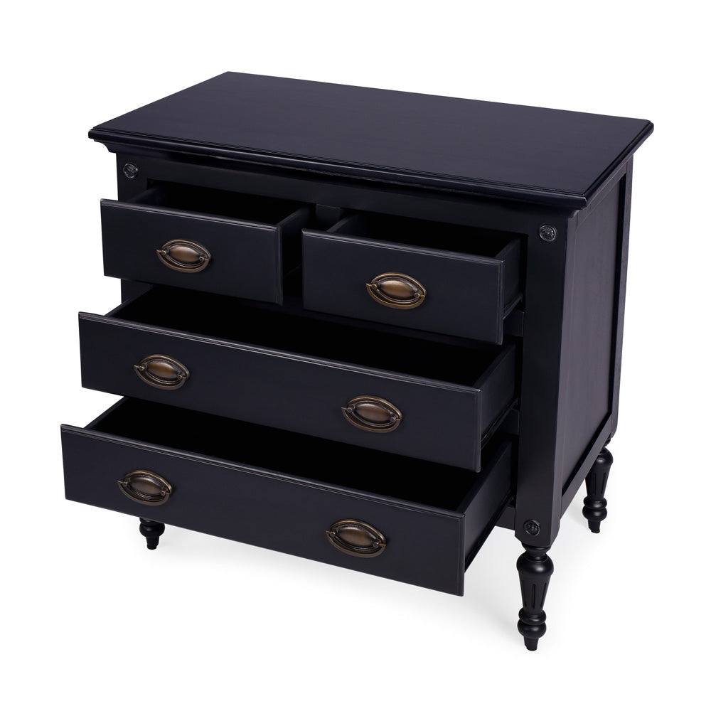 Butler Specialty Company - Easterbrook 31.5 in. W Rectangular Wood 4 Drawer Accent Storage Chest, Black - 9306295