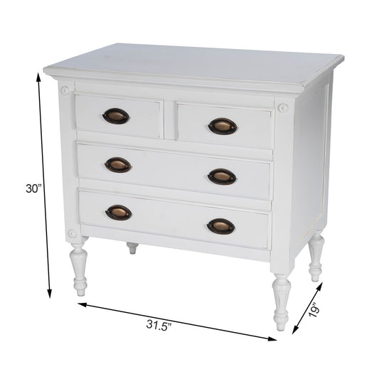 Butler Specialty Company - Easterbrook 31.5 in. W Rectangular Wood 4 Drawer Accent Storage Chest, White - 9306288
