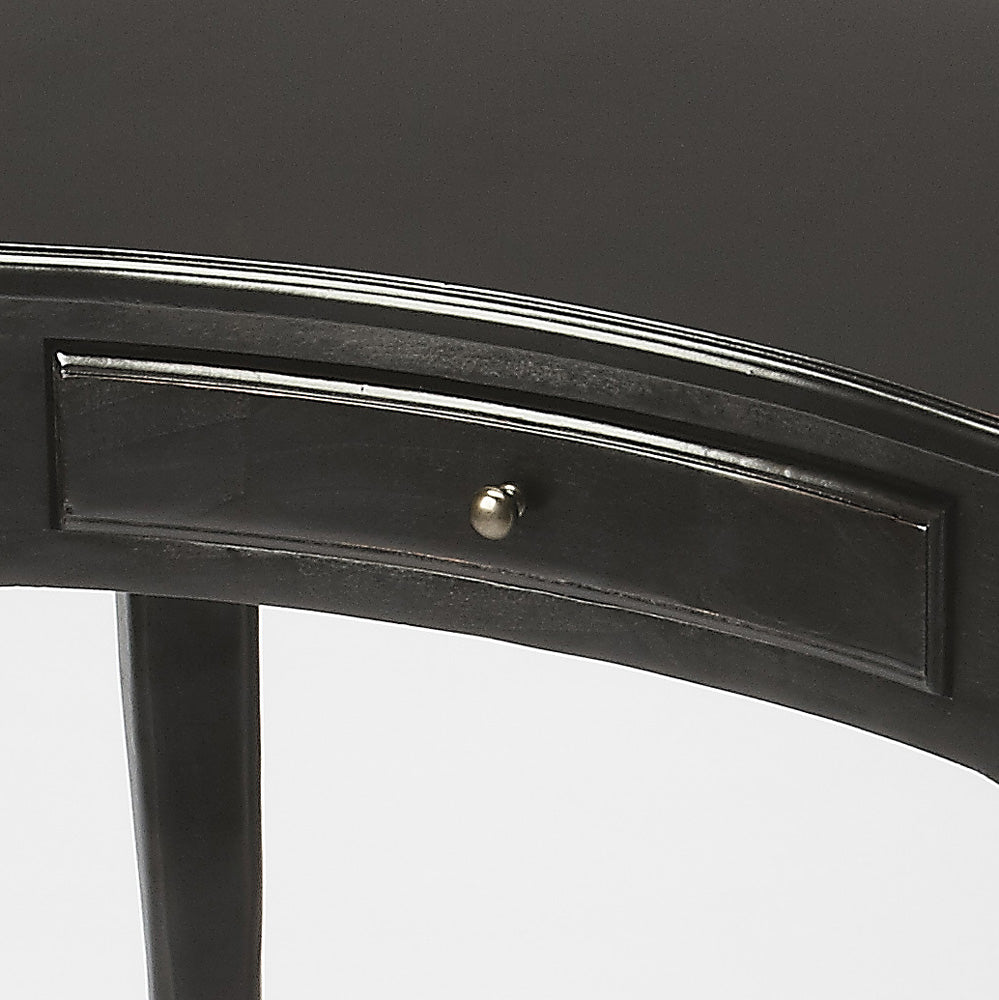 Butler Specialty Company - Edgewater 36 in. W Kidney Shaped Wood 1 Drawer Writing Desk, Black - 2601111
