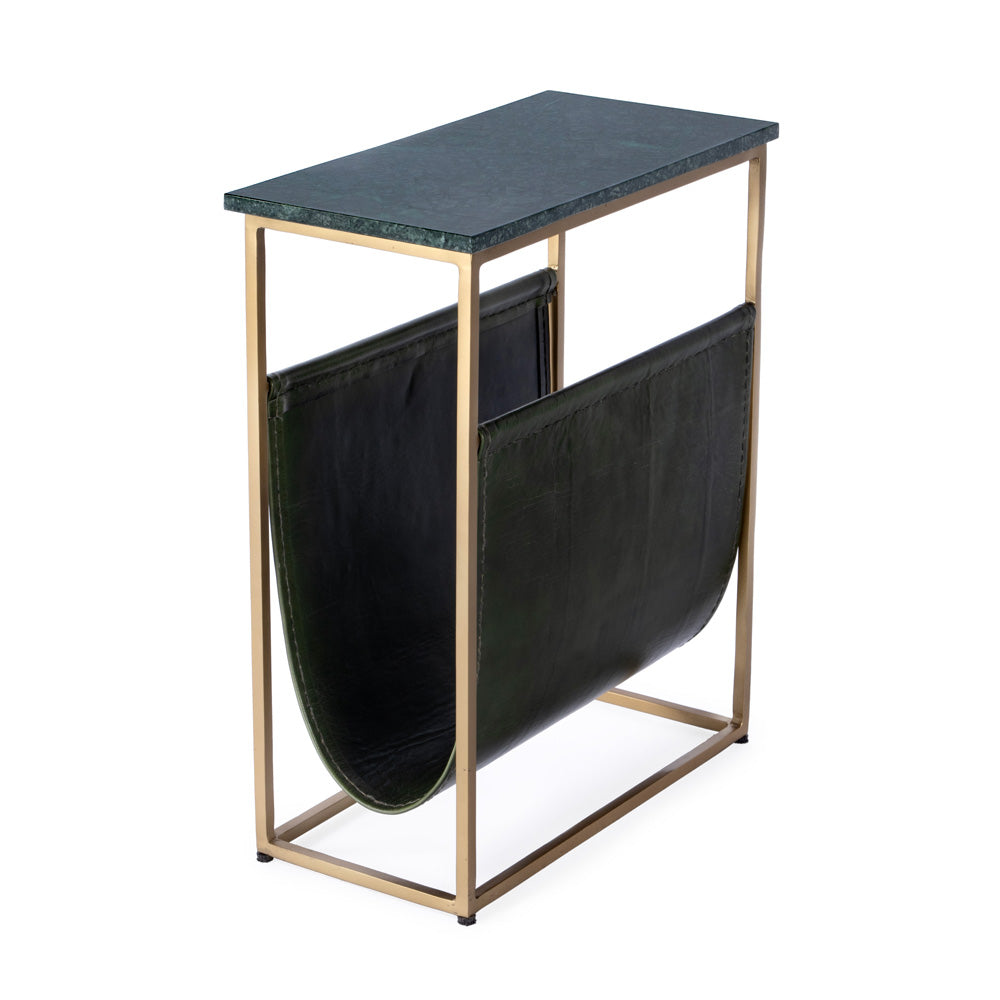 Butler Specialty Company - Edie Marble & Leather Magazine Side Table, Green - 5450475
