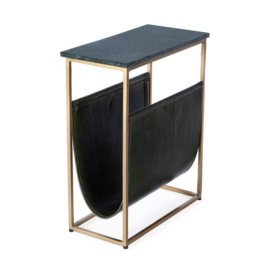 Butler Specialty Company - Edie Marble & Leather Magazine Side Table, Green - 5450475
