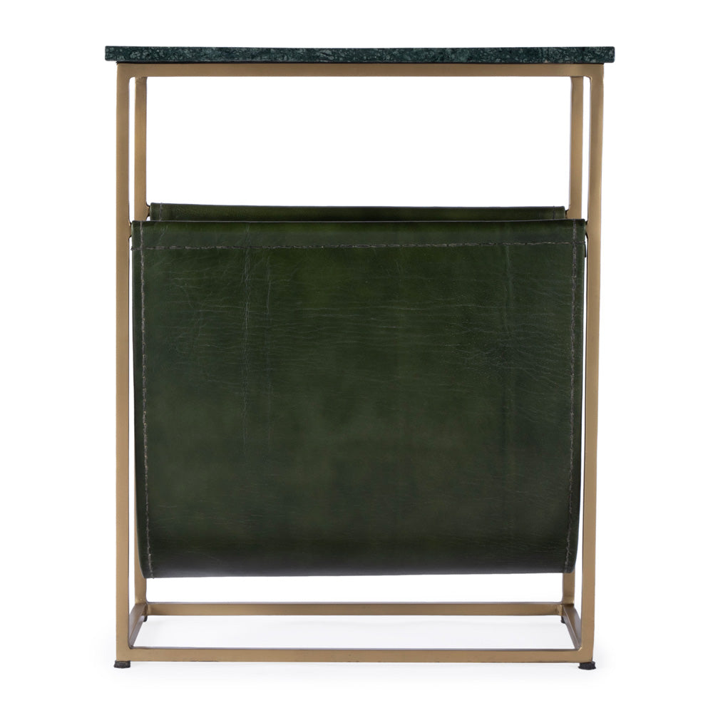 Butler Specialty Company - Edie Marble & Leather Magazine Side Table, Green - 5450475