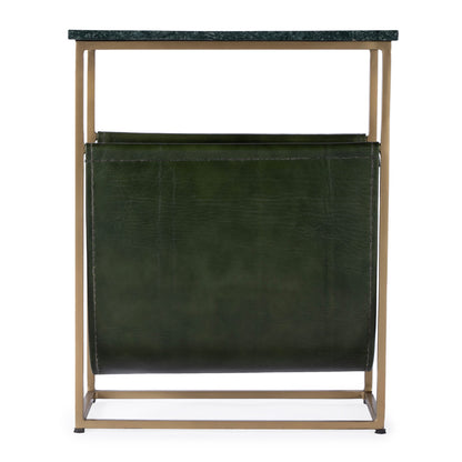 Butler Specialty Company - Edie Marble & Leather Magazine Side Table, Green - 5450475