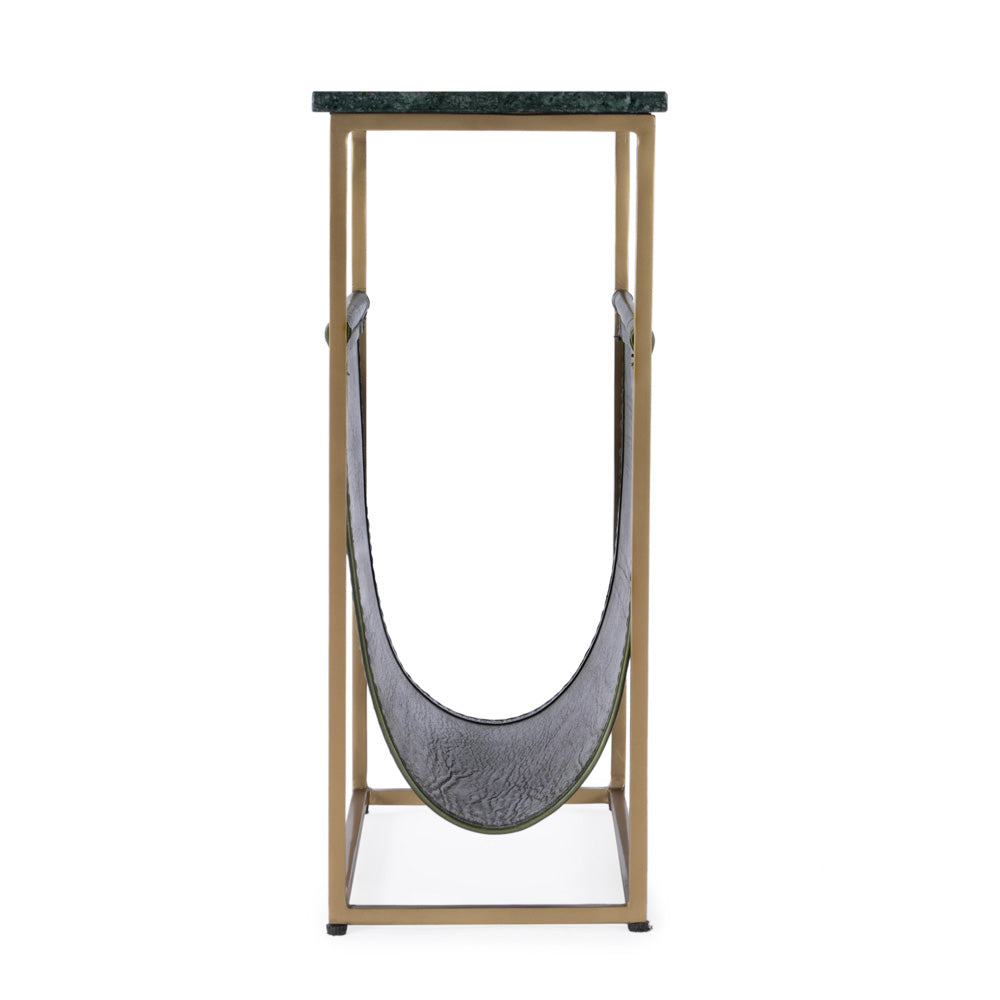 Butler Specialty Company - Edie Marble & Leather Magazine Side Table, Green - 5450475