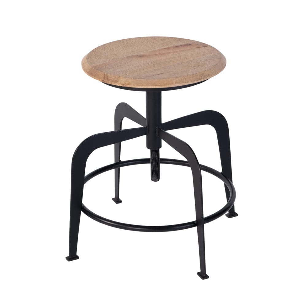 Butler Specialty Company - Edison 20-27 in. Adjustable Seat Height Iron and Wood Bar Stool, Black, Natural - 5970330 view 1