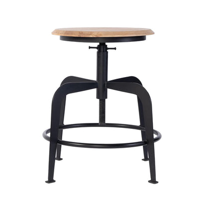 Butler Specialty Company - Edison 20-27 in. Adjustable Seat Height Iron and Wood Bar Stool, Black, Natural - 5970330 view 2