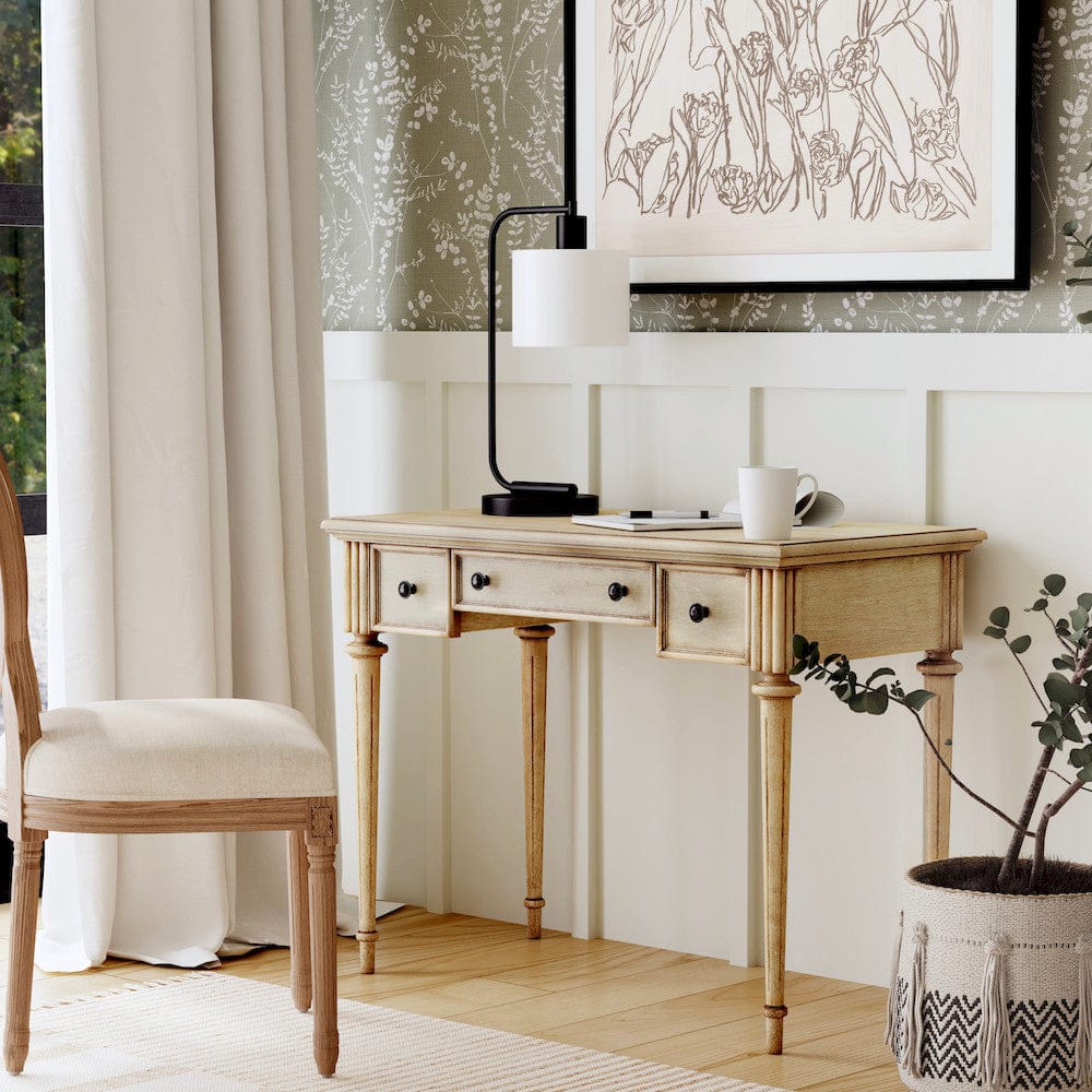 Butler Specialty Company - Edmund 38 in. W Rectangular Wood 3 Drawer Writing Desk, Beige - 3746424 view 6