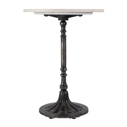Butler Specialty Company - Elio 24 in. W Round Marble and Iron End/Side Accent Table, White and Black - 5871389 View 2