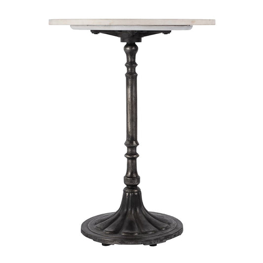 Butler Specialty Company - Elio 24 in. W Round Marble and Iron End/Side Accent Table, White and Black - 5871389 View 2