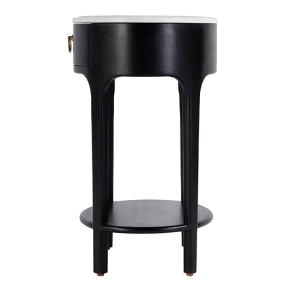 Butler Specialty Company - Ellen 18.25 in. W Oval Marble and Wood 1 Drawer Nightstand, Black - 5626295 view 4