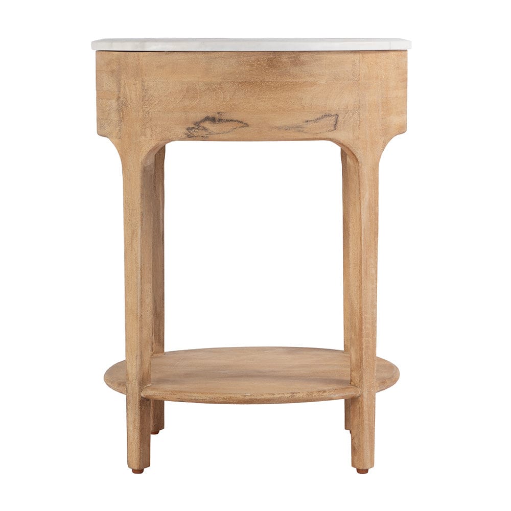 Butler Specialty Company - Ellen 18.25 in. W Oval Marble and Wood 1 Drawer Nightstand, Natural - 5626312 View 4