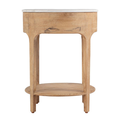 Butler Specialty Company - Ellen 18.25 in. W Oval Marble and Wood 1 Drawer Nightstand, Natural - 5626312 View 4