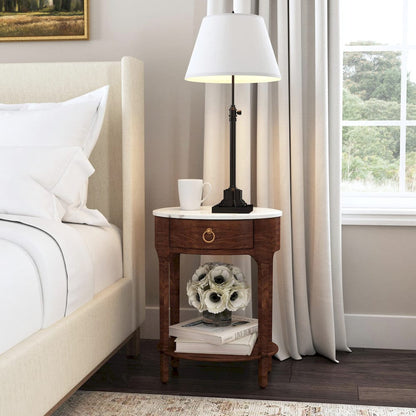 Butler Specialty Company - Ellen Marble Nightstand, Medium Brown - 5626140 view 6