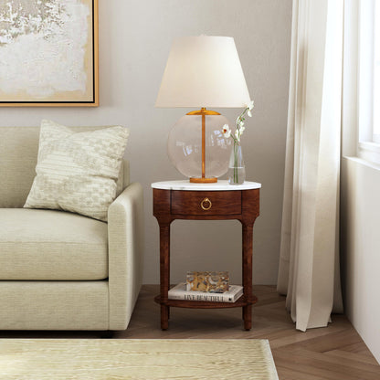 Butler Specialty Company - Ellen Marble Nightstand, Medium Brown - 5626140