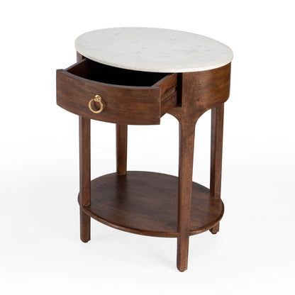 Butler Specialty Company - Ellen Marble Nightstand, Medium Brown - 5626140