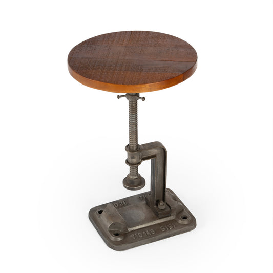 Butler Specialty Company - Ellis 18-23 in. H Round Metal & Wood Adjustable Height Pedestal Side Table, Multi-Color - 2539025