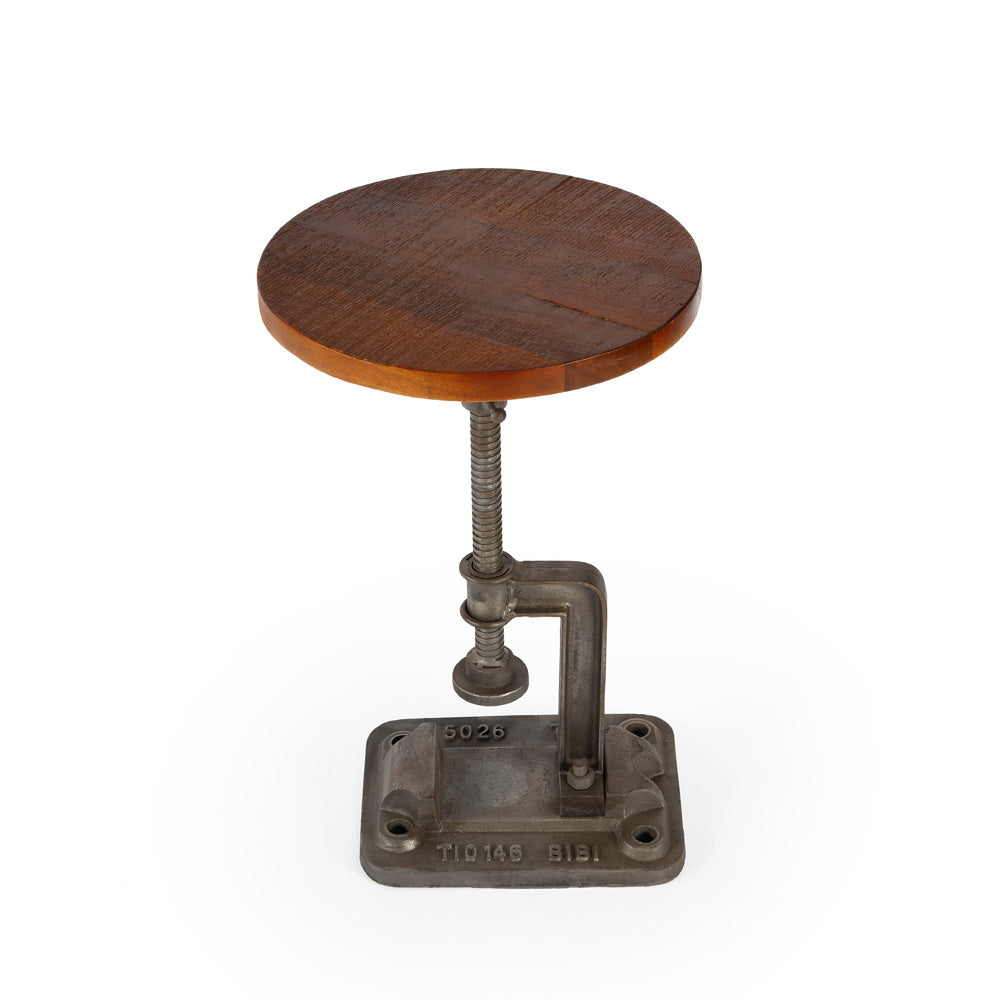 Butler Specialty Company - Ellis 18-23 in. H Round Metal & Wood Adjustable Height Pedestal Side Table, Multi-Color - 2539025