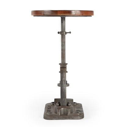 Butler Specialty Company - Ellis 18-23 in. H Round Metal & Wood Adjustable Height Pedestal Side Table, Multi-Color - 2539025