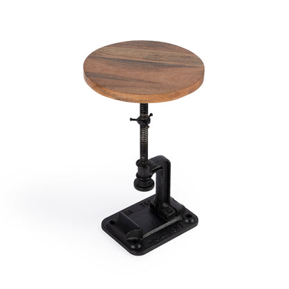 Butler Specialty Company - Ellis 18-23 in. H Round Metal & Wood Adjustable Height Pedestal Side table, Multi-Color - 2539312