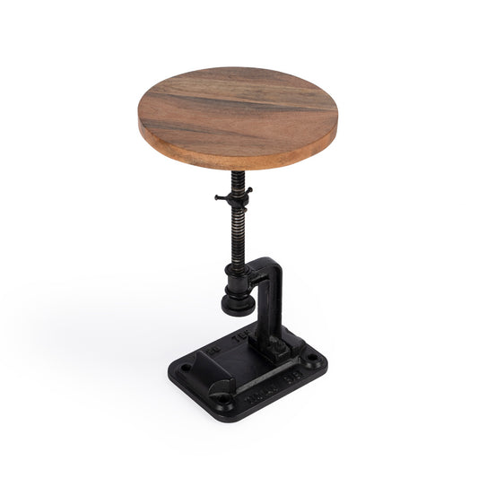Butler Specialty Company - Ellis 18-23 in. H Round Metal & Wood Adjustable Height Pedestal Side table, Multi-Color - 2539312