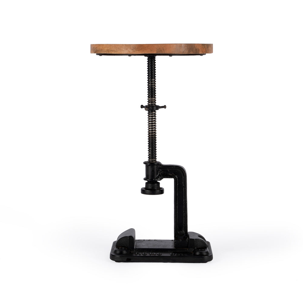 Butler Specialty Company - Ellis 18-23 in. H Round Metal & Wood Adjustable Height Pedestal Side table, Multi-Color - 2539312