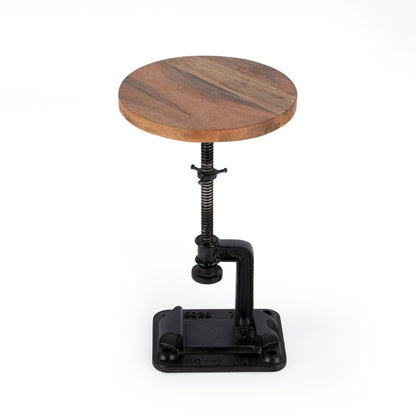 Butler Specialty Company - Ellis 18-23 in. H Round Metal & Wood Adjustable Height Pedestal Side table, Multi-Color - 2539312