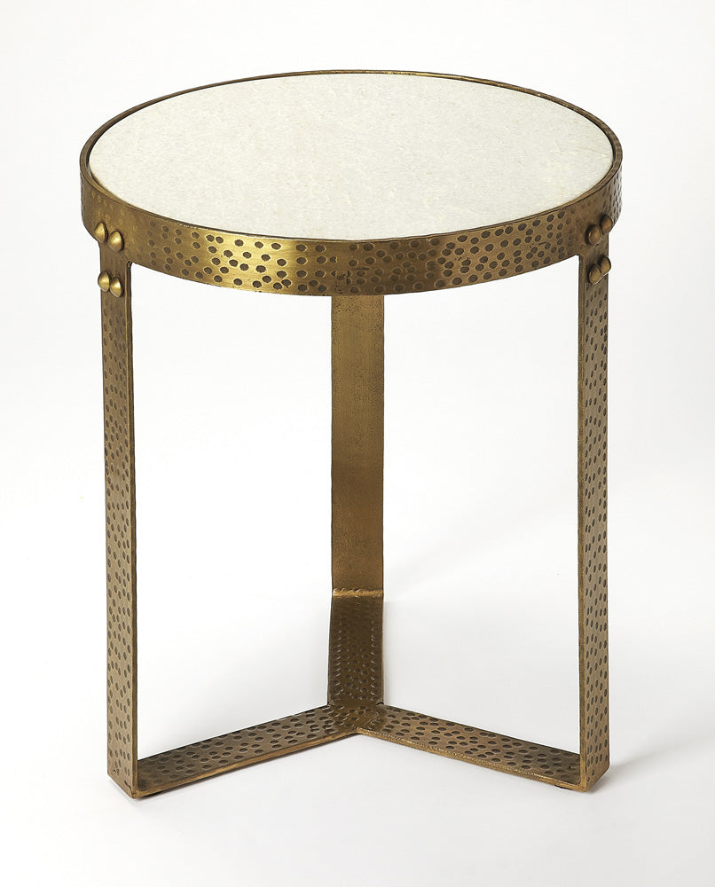 Butler Specialty Company - Elton Marble & Metal Side Table, Gold - 5242389
