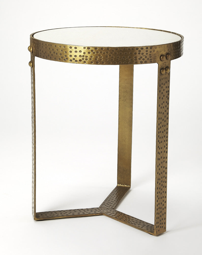 Butler Specialty Company - Elton Marble & Metal Side Table, Gold - 5242389